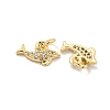 Brass Micro Pave Clear Cubic Zirconia Charms KK-Z044-14B-2