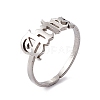 304 Stainless Steel Constellation Open Cuff Ring for Women RJEW-C035-01H-P-1