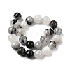 Natural Black Rutilated Quartz Beads Strands G-D295-8mm-01-3
