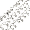 Rack Plating Brass Heart Link Chains CHC-A007-14P-1