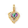 Brass Micro Pave Clear Cubic Zirconia European Dangle Charms KK-F905-20G-04-1