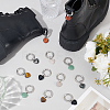 12Pcs 6 Colors Heart Natural Tiger Eye & Rose Quartz & Green Aventurine & Larvikite & Red Jasper & Obsidian Shoes Charms HJEW-PH02141-4