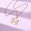 304 Stainless Steel Triple Moon Pendant Cable Chain Necklaces for Men Women NJEW-K308-01D-G-2