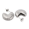 Non-Tarnish Flower Shape 304 Stainless Steel Stud Earrings EJEW-K259-01P-2