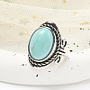 Synthetic Turquoise Adjustable Rings RJEW-I108-01AS-08-2