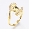 Eco-Friendly Brass Finger Ring Components KK-F734-02G-NR-3