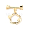 Brass Micro Pave Clear Cubic Zirconia Toggle Clasps KK-P234-64G-4