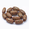 Natural Agate Tibetan Style 3-Eye dZi Beads Strands TDZI-K001-03A-4
