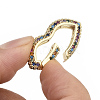 Brass Micro Pave Cubic Zirconia Spring Gate Rings ZIRC-S066-032A-NF-3