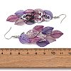 430 Stainless Steel Leaf Dangle Earrings EJEW-A137-08P-01-4