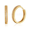 Clear Cubic Zirconia Huggie Hoop Earrings JE927A-1