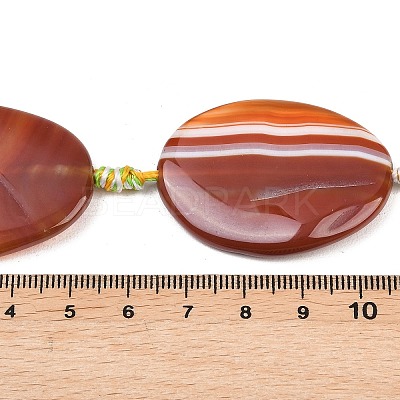 Natural Banded Agate Beads Strands G-P605-L02-08-1