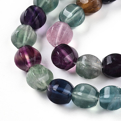 Natural Colorful Fluorite Beads Strands G-T139-55-1