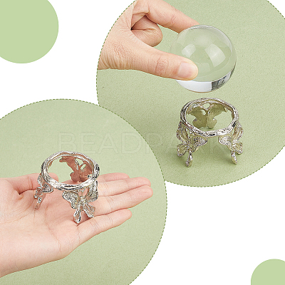 Butterfly Zinc Alloy Crystal Ball Display Bases AJEW-WH0796-07A-1