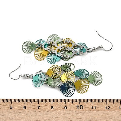 430 Stainless Steel Shell Shape Dangle Earrings EJEW-A137-03P-04-1