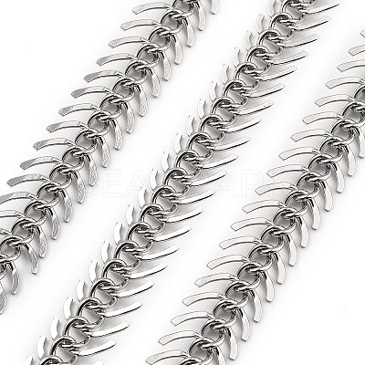 304 Stainless Steel Fishbone Chains STAS-NH0001-03P-1