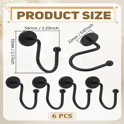 6Pcs Iron Shower Curtain Hook for Bathroom AJEW-LP0006-36B-1