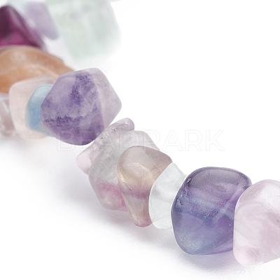 Natural Fluorite Chips Beaded Jewelry Set SJEW-JS01232-02-1