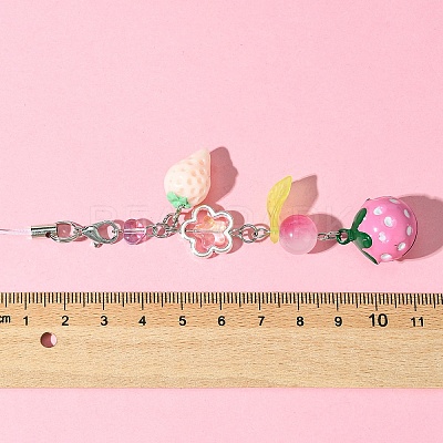 Glass & Resin Mobile Straps HJEW-FS00009-02-1