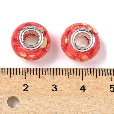 Transparent Resin Rondelle European Beads RESI-S023-30-1