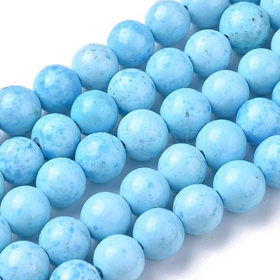 Assembled Synthetic Hemimorphite and Larimar Beads Strands G-D0006-C01-8mm-1