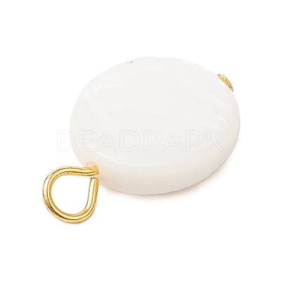 3Pcs 3 Styles Natural Freshwater Shell Flat Round Charms PALLOY-JF04018-02-1