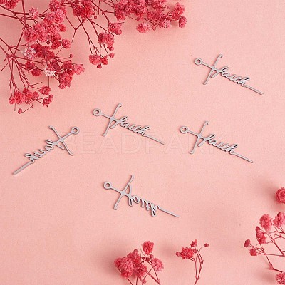 10Pcs Faith Cross Charm Pendant Faith Necklace Charm Stainless Steel Pendant for Necklace Making Christian Religious Jewelry Gifts JX515A-1