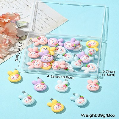 25Pcs 5 Colors Opque Resin Animal Pendants RESI-CJ0003-76-1