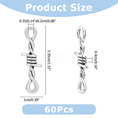 60Pcs Tibetan Style Alloy Connector Charms TIBE-FI0001-01-1