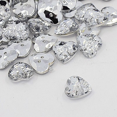 Acrylic Rhinestone Buttons BUTT-J007-01-C-1