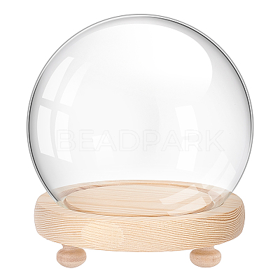 1Pc Glass Dome Cover DJEW-PH0001-40-1