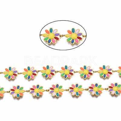 304 Stainless Steel & Enamel Link Chains CHS-Q004-001J-NF-1