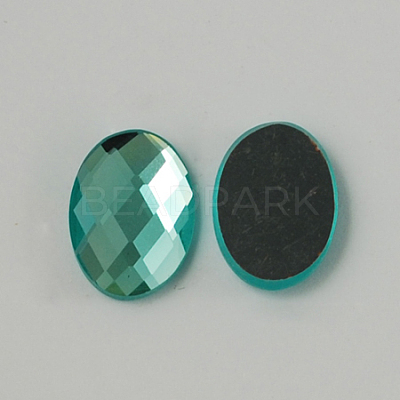 Electroplate Glass Cabochons X-GGLA-R007-14x10mm-05-1