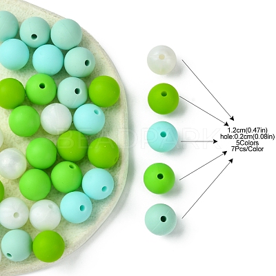 35Pcs Food Grade Eco-Friendly Silicone Focal Beads SIL-FS0001-22F-1