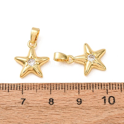Brass Micro Pave Clear Cubic Zirconia Pendants CU-CBADD64-08G-1