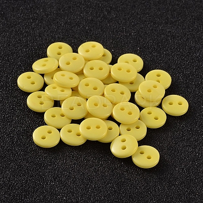 2-Hole Flat Round Resin Sewing Buttons for Costume Design BUTT-E119-28L-18-1