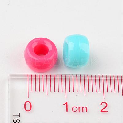 Opaque Acrylic European Large Hole Beads X-PL338-1
