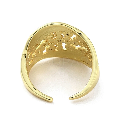 Rack Plating Brass Micro Pave Cubic Zirconia Finger Ring RJEW-C072-26G-1