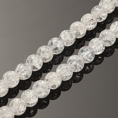 Synthetic Crackle Quartz Round Beads Strands X-G-O030-8mm-17-1
