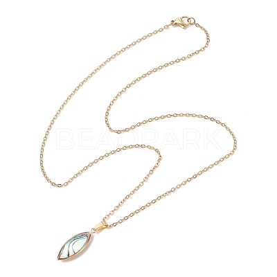 Natural Paua Shell Pendant Necklaces NJEW-JN05141-1