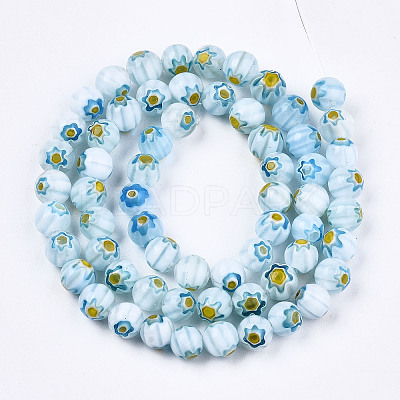 Round Millefiori Glass Beads Strands X1-LK-P001-36-1