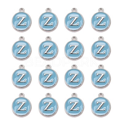 Platinum Plated Alloy Enamel Charms ENAM-S118-04Z-P-1