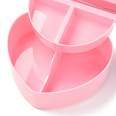 Heart Plastic Jewelry Boxes OBOX-F006-09B-1