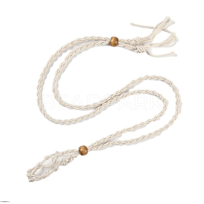 Braided Waxed Cord Empty Macrame Pouch Slider Necklace Making FIND-C061-01E-1