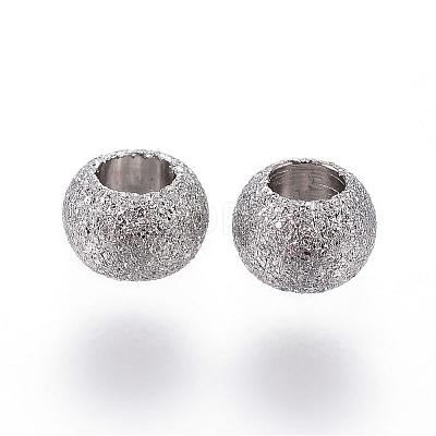 Tarnish Resistant 304 Stainless Steel Textured Spacer Beads STAS-P108-04P-1