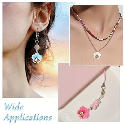 30Pcs 6 Colors Opaque Resin Pendants RESI-YW0006-11-1