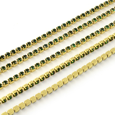 Nickel Free Raw(Unplated) Brass Rhinestone Strass Chains CHC-R119-S6-06C-1-1