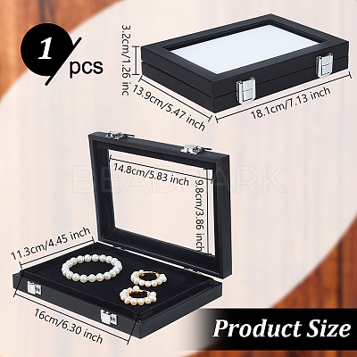 Rectangle Jewelry PU Leather Loose Diamond Storage Box CON-WH0094-45B-1