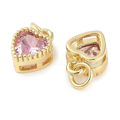 Real 18K Gold Plated Brass Inlaid Cubic Zirconia Charms ZIRC-L100-074G-08-1