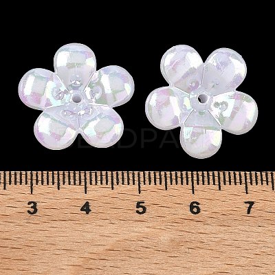 Plating Opaque Acrylic Imitation Shell Bead Cap OACR-P039-03D-1